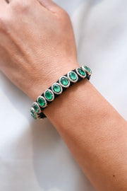 Venice - Black Pavé Diamond and Emerald Bracelet