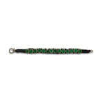 Emerald, Diamond Black Thread Handcrafted Bracelet