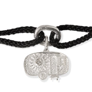 Tokyo - Diamond Charm - Two-Tone Black Kumihimo Silk