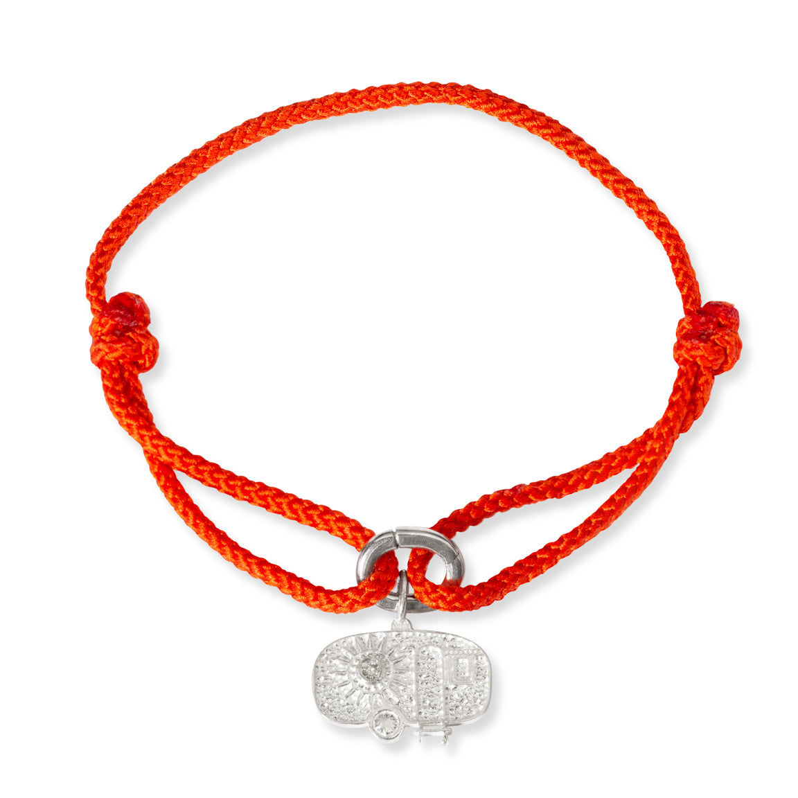 Como - Diamond Charm - Orange Kumihimo Silk