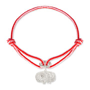 Alassio - Diamond Charm- Vibrant Pink & Red Kumihimo Silk