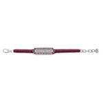 Caravan of Stones Claret Velvet pavé diamond slim stacker bracelet laid flat showing clasp and thread detail