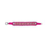 Caravan of Stones Sarasota pink pavé diamond and ruby bracelet laid flat showing clasp and thread detail