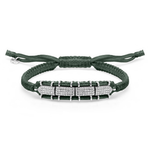 Deep petrol teal Row diamond bracelet laid flat with a sliding closure