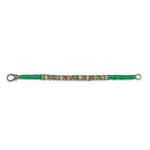 Side view of the green mini thread diamond bracelet with tourmalines