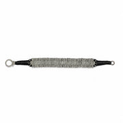 Ibiza black thread pavé diamond bracelet laid flat, showing its full length and clasp, by Caravan of Stones