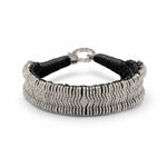 Front view of the Ibiza black thread pavé diamond bracelet by Caravan of Stones