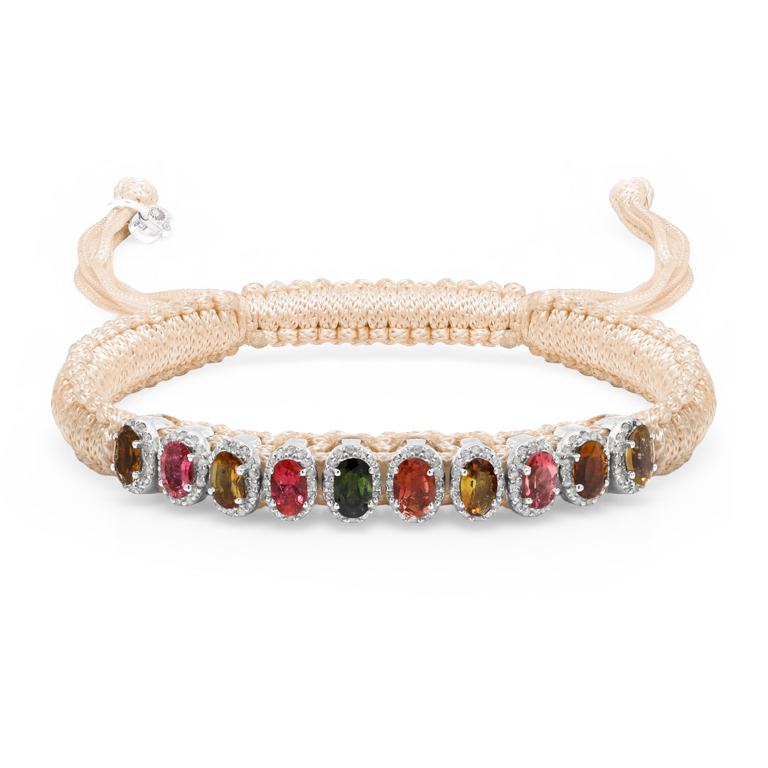 Mini Lisse diamond bracelet in sand with sliding closure by Caravan of Stones