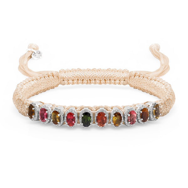 Mini Lisse diamond bracelet in sand with sliding closure by Caravan of Stones