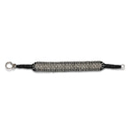 Side view of the Paris black thread pavé diamond bracelet
