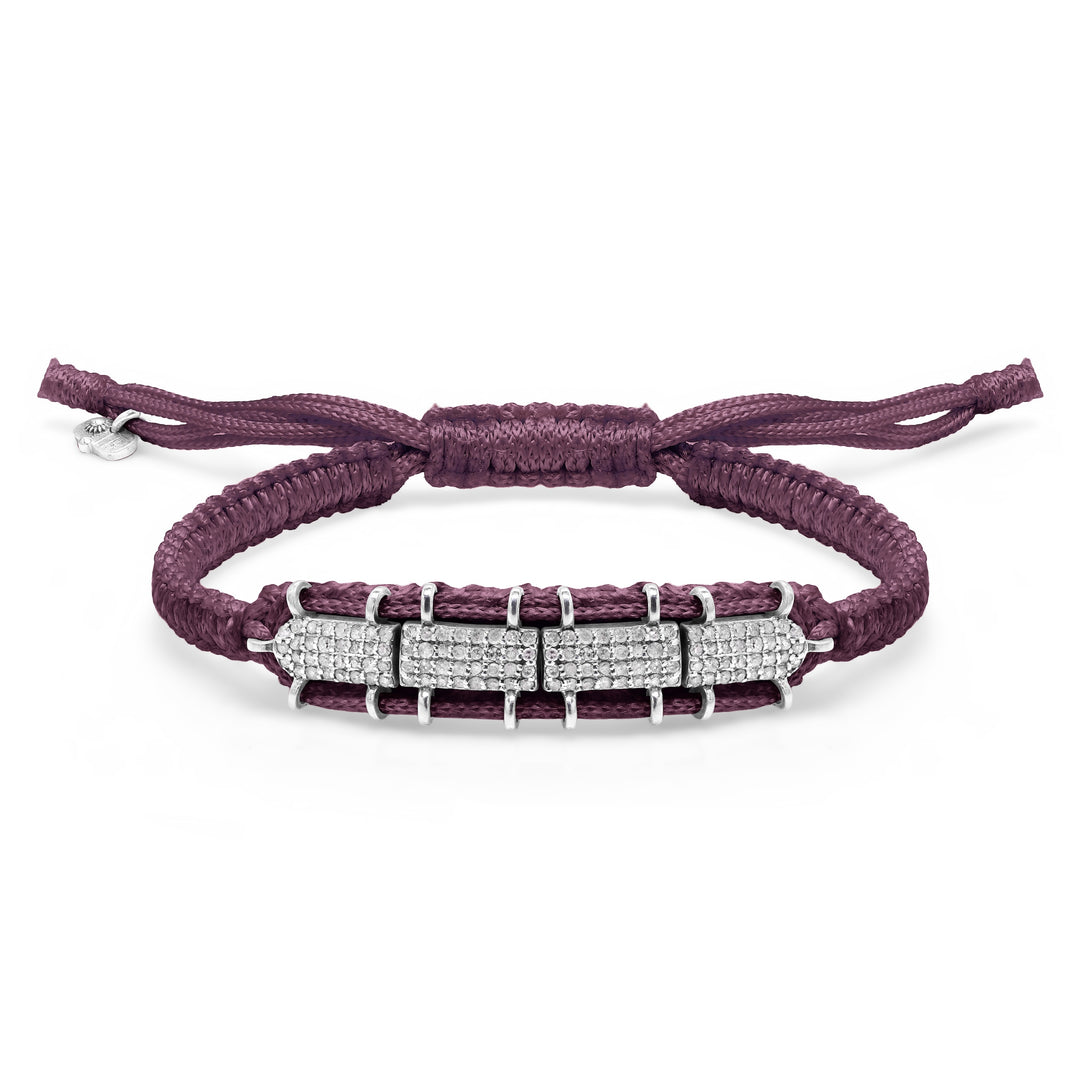 Row Vampire Claret diamond bracelet with sliding lock by Caravan of Stones