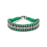 Verdon green thread bracelet with pavé diamonds