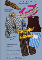 BANGLE Magazine AW26 “From Jaipur with Love” style edit featuring the Caravan of Stones Salar pink thread pavé diamond and emerald bracelet