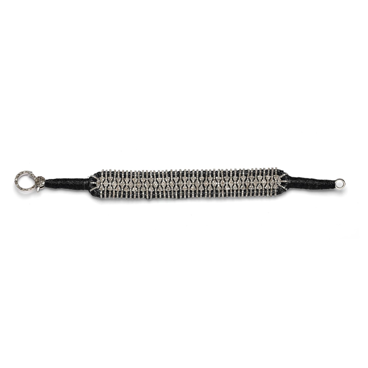 Black Thread Pavé Diamond Bracelet - available to order