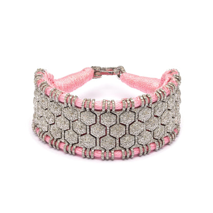 Light Pink Thread Pavé Diamond Bracelet