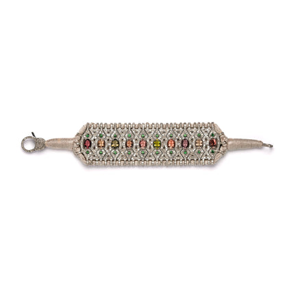 sand thread diamond and multi-coloured tourmaline bracelet