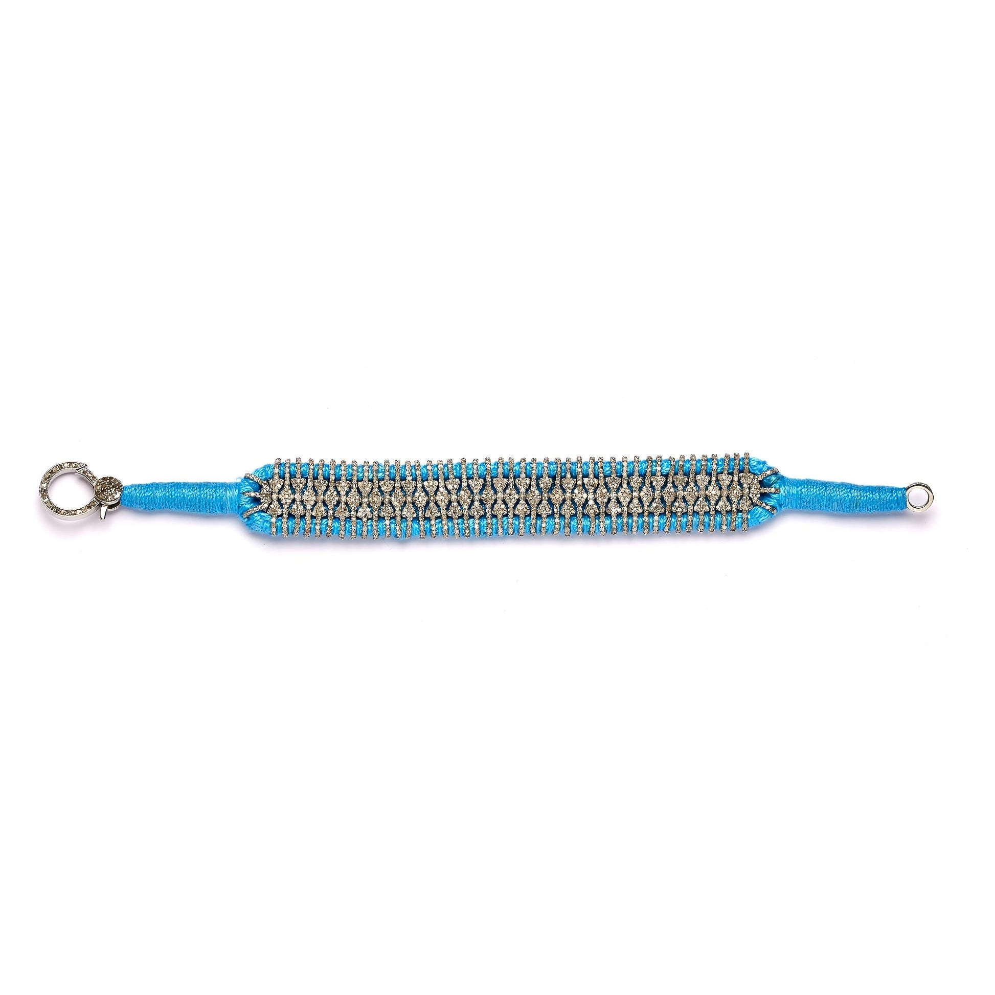 light blue thread diamond bracelet