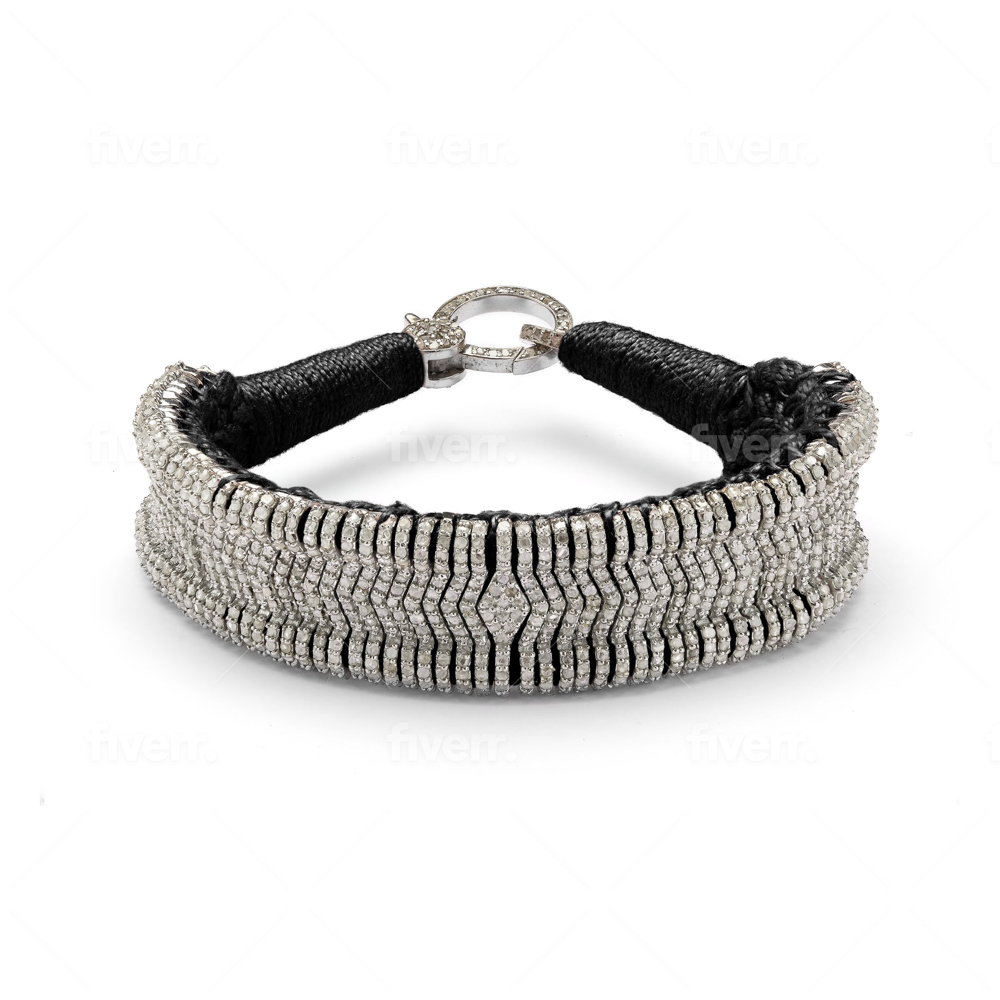 Elegant Black Thread Diamond Bracelet