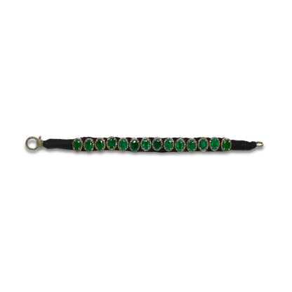 Black Pavé Diamond and Emerald Bracelet