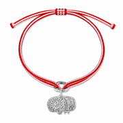 Alassio - Diamond Charm- Vibrant Pink & Red Kumihimo Silk