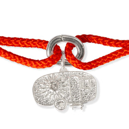 Como - Diamond Charm - Orange Kumihimo Silk