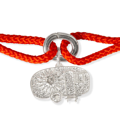 Como - Diamond Charm - Orange Kumihimo Silk