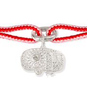 Alassio - Diamond Charm- Vibrant Pink & Red Kumihimo Silk