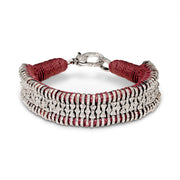 Deep claret diamond thread bracelet for Autumn tones