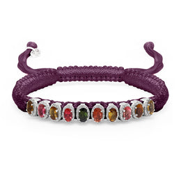 Vampire Claret Mini Lisse Bracelet multicolored gemstones on a white background