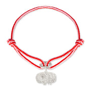 Alassio vibrant pink and red kumihimo diamond charm bracelet on white