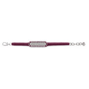 Caravan of Stones Claret Velvet pavé diamond slim stacker bracelet laid flat showing clasp and thread detail