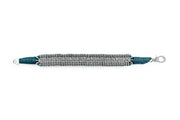 Caravan of Stones deep petrol teal pavé diamond stacker bracelet laid flat showing clasp and thread detail