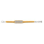 Caravan of Stones Golden Ember pavé diamond slim stacker bracelet laid flat showing clasp and thread detail