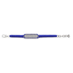 Caravan of Stones Royal Blue pavé diamond slim stacker bracelet laid flat showing clasp and thread detail