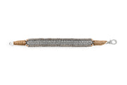 Caravan of Stones saddle camel pavé diamond stacker bracelet laid flat showing clasp and thread detail