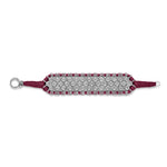 Caravan of Stones St. Moritz vampire claret pavé diamond bracelet laid flat showing clasp and thread detail