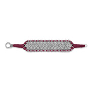 Caravan of Stones St. Moritz vampire claret pavé diamond bracelet laid flat showing clasp and thread detail