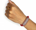 Coral Slim stacker diamond bracelet on wrist by Caravan of Stones
