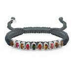 Dark olive gunmetal Mini Lisse diamond bracelet with sliding closure by Caravan of Stones