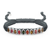Dark olive gunmetal Mini Lisse diamond bracelet with sliding closure by Caravan of Stones