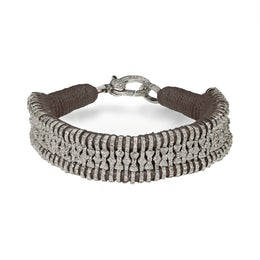 Deep espresso-brown diamond thread bracelet for Winter tones 