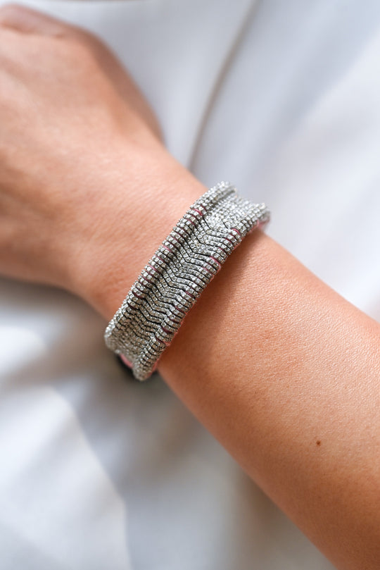 Formentera baby pink thread diamond bracelet by Caravan of Stones