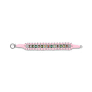 Gili Blush Pink Thread Diamond and Multi-Coloured Tourmaline Bracelet shown flat on white