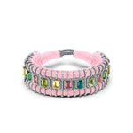 Gili Blush Pink Thread Diamond and Multi-Coloured Tourmaline Bracelet shown in an alternate round view on white