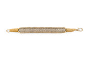 Golden Ember Gold Stacker with gold thread and pavé diamonds laid flat