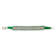 Green thread diamond stacker bracelet laid flat