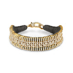 Gunmetal Gold Stacker Grey bracelet with pavé diamond links on white