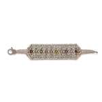 Side view of Jaipur bracelet with sand thread, colourful tourmaline and diamond detailing