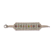 Side view of Jaipur bracelet with sand thread, colourful tourmaline and diamond detailing