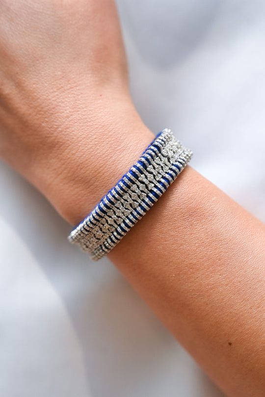 Kibo royal blue diamond stacker bracelet by Caravan of Stones